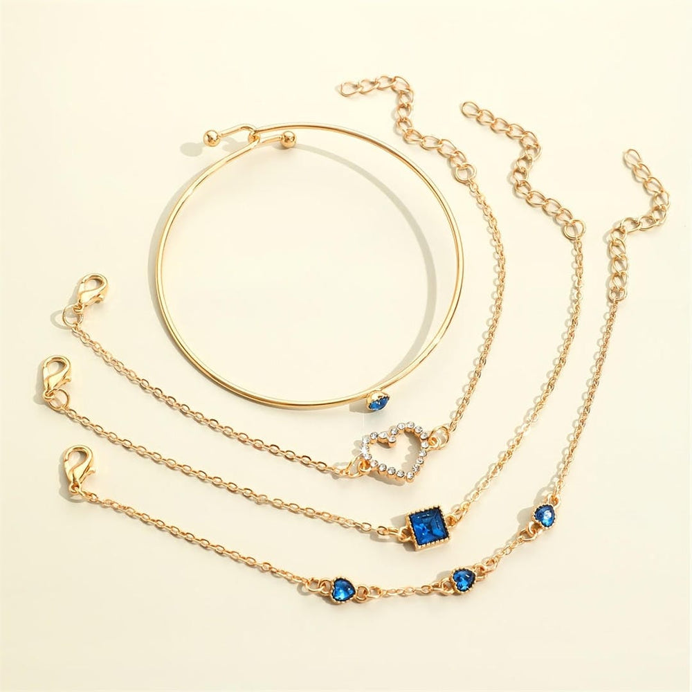 Sapphire Golden Hearts Bracelet Set — image 3