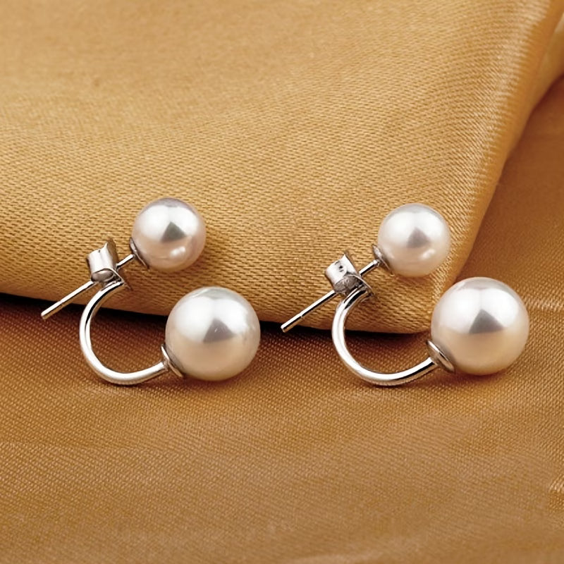 Double Pearl Statement Earrings — image 1