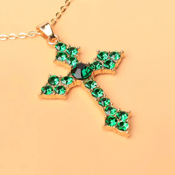 Veridienne Cross Emerald Necklace — image 1