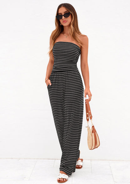 Osonn Summer Sets Women 2 Piece Outfits Matching Striped Loungewear Spring Airport Travel Beach Vacation Clothes