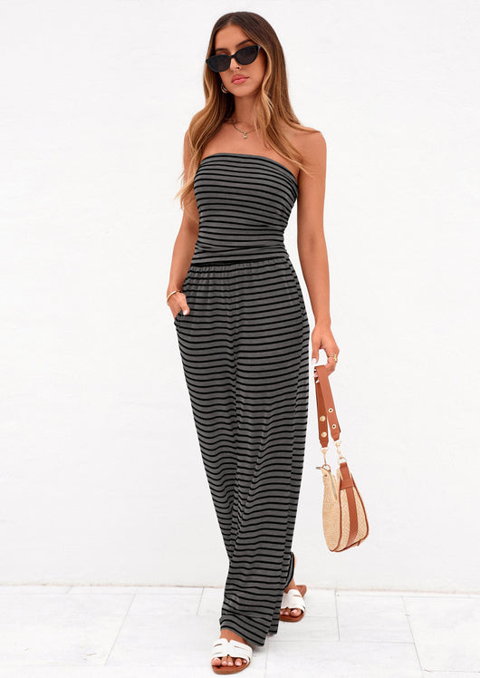 Osonn Summer Sets Women 2 Piece Outfits Matching Striped Loungewear Spring Airport Travel Beach Vacation Clothes