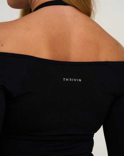 Elevate™ Sculpting Seamless V-Neck Top | Night Black