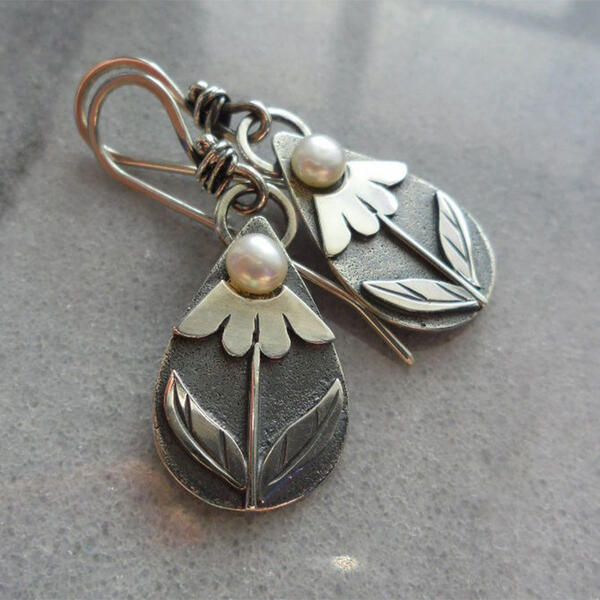 Majestic Teardrop Flower Earrings — image 1