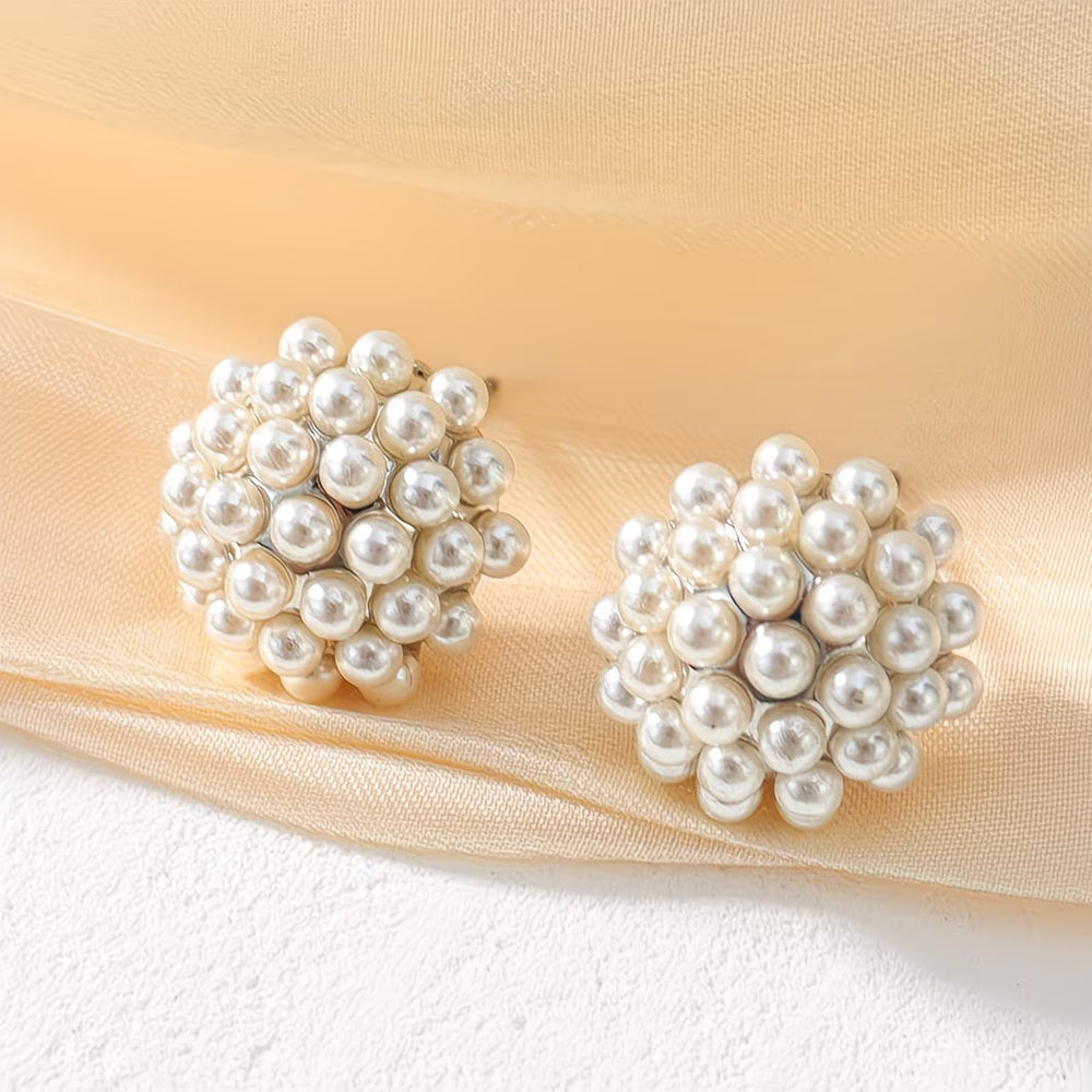 Pearl Dome Stud Earrings — image 2
