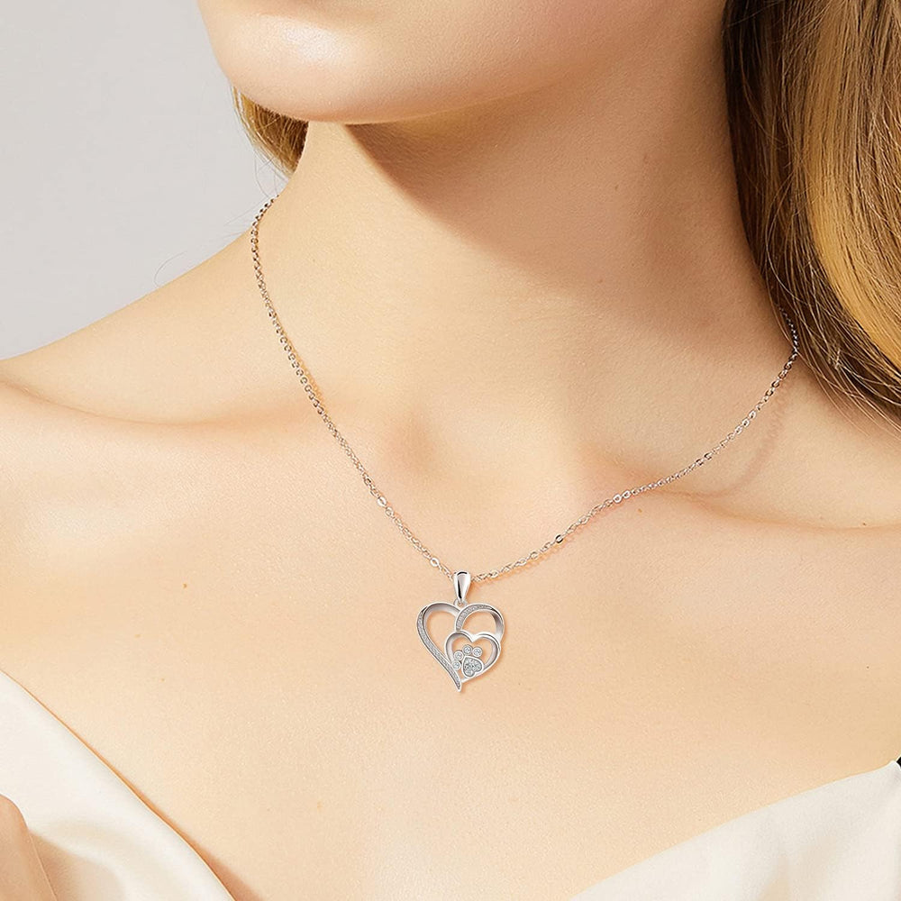 Paw Heart Crystal Necklace — image 3