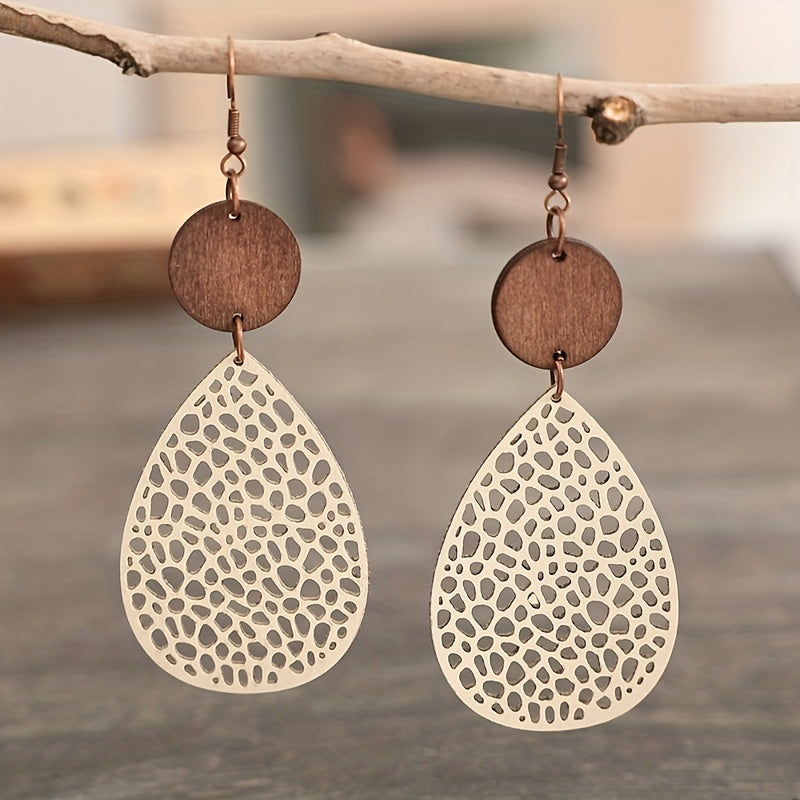 Vintage Leather Drop Earrings — image 1