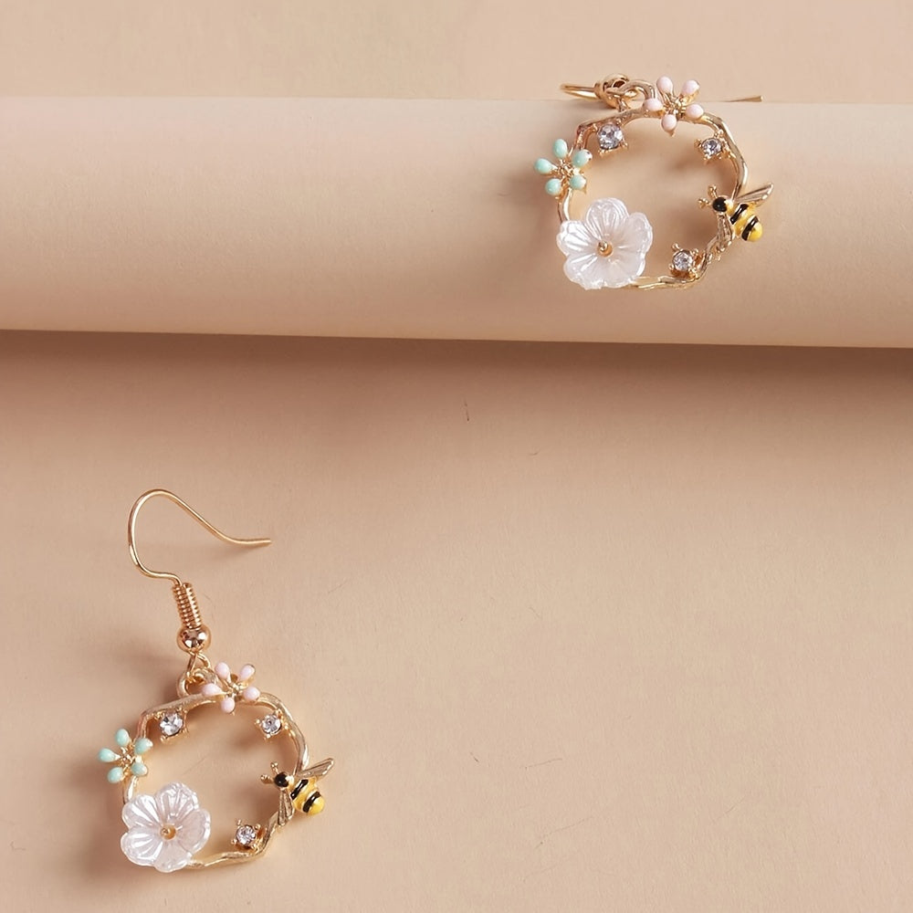 Bee Wreath Needle Earrings — image 2
