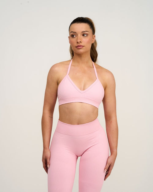 Elevate™ Sculpting Seamless Adjustable Halter Bra | Cotton Pink