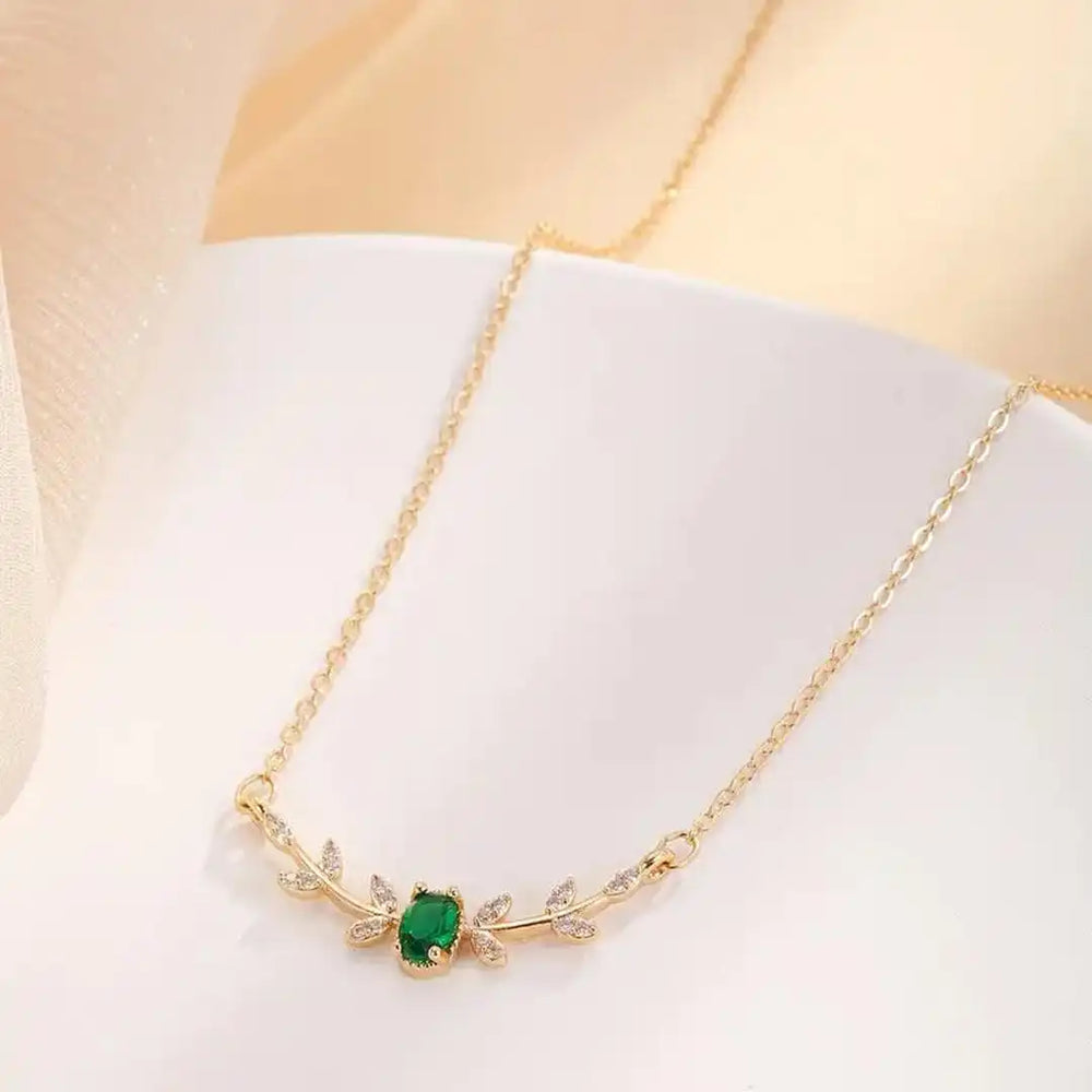 Classic Emerald Marquise Leaf Pendant — image 2