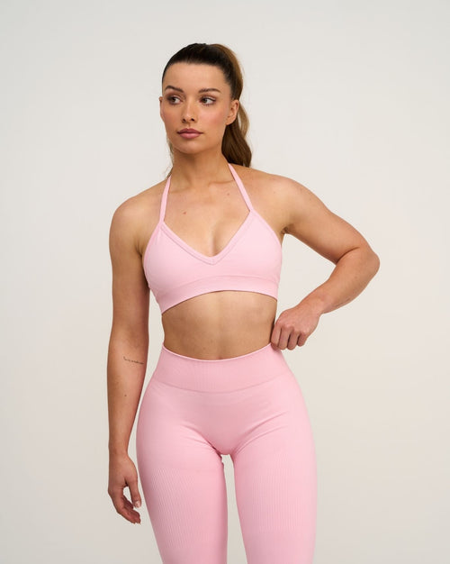 Elevate™ Sculpting Seamless Adjustable Halter Bra | Cotton Pink