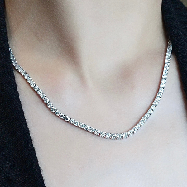 Tennis White Gold Crystals Necklace — image 1
