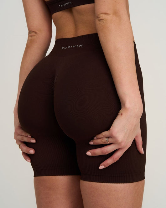 Elevate™ Sculpting Mid Waist Scrunch Shorts | Coffee