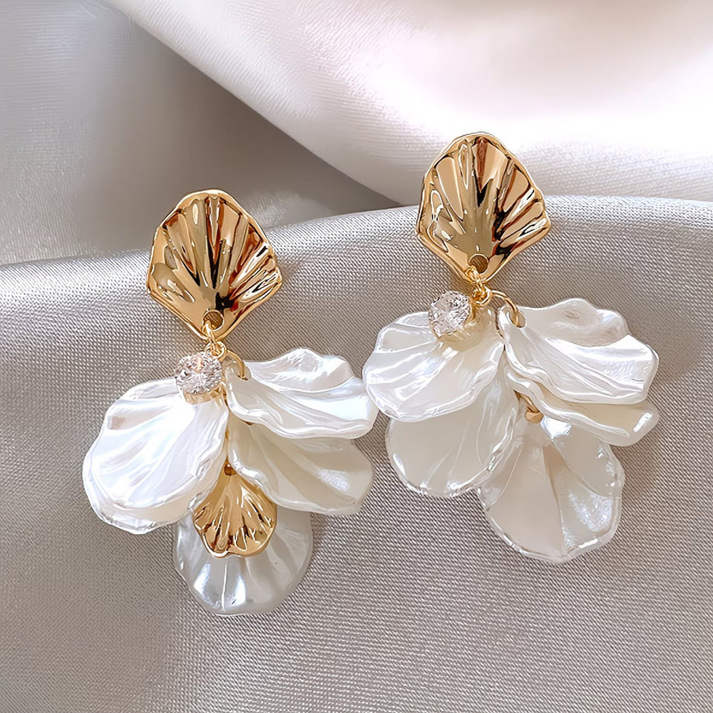 The Frosted Petal Pearl Earrings — image 2