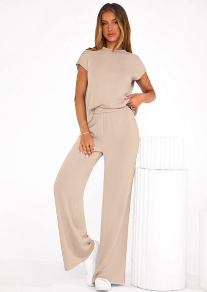 Osonn Womens 2 Piece Outfits Casual Cap Sleeve Lounge Set Summer Tracksuits Matching Sets Beach Fashion Travel Clothes
