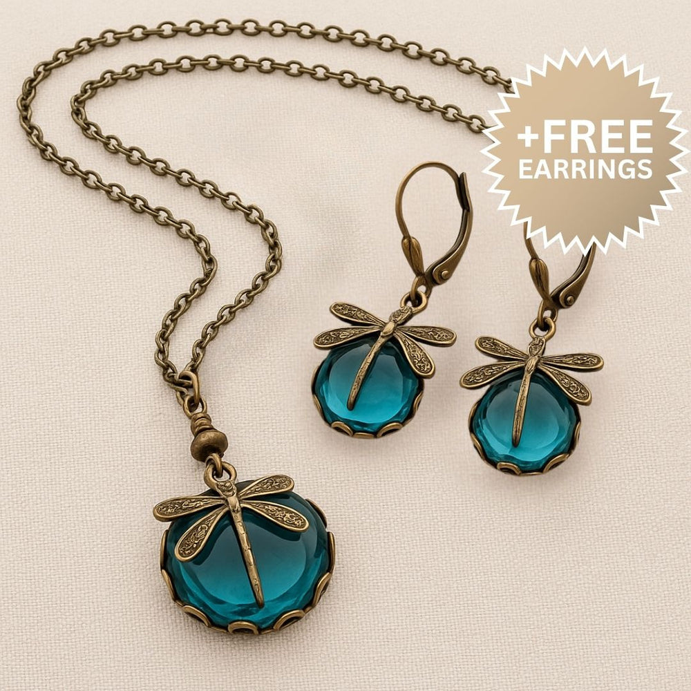 Vintage Dragonfly Necklace Set — image 1