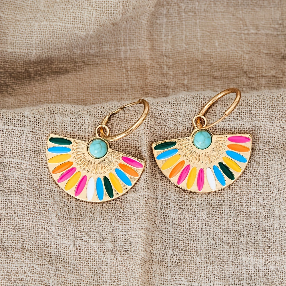 Tribal Hoop Boho Earrings — image 2