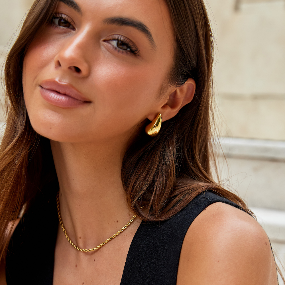 Gold Teardrop Earrings — image 5