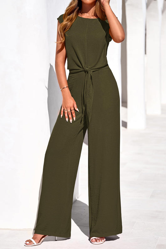 Osonn Women 2 Piece Lounge Sets Casual Summer Outfits Cap Sleeve Strappy Crop Tops Wide Leg Pant Tracksuit