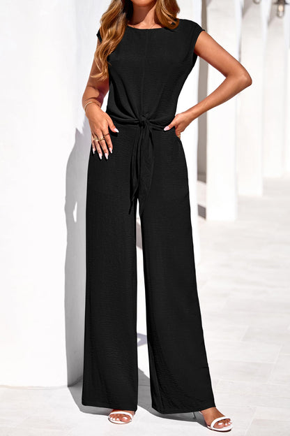 Osonn Women 2 Piece Lounge Sets Casual Summer Outfits Cap Sleeve Strappy Crop Tops Wide Leg Pant Tracksuit