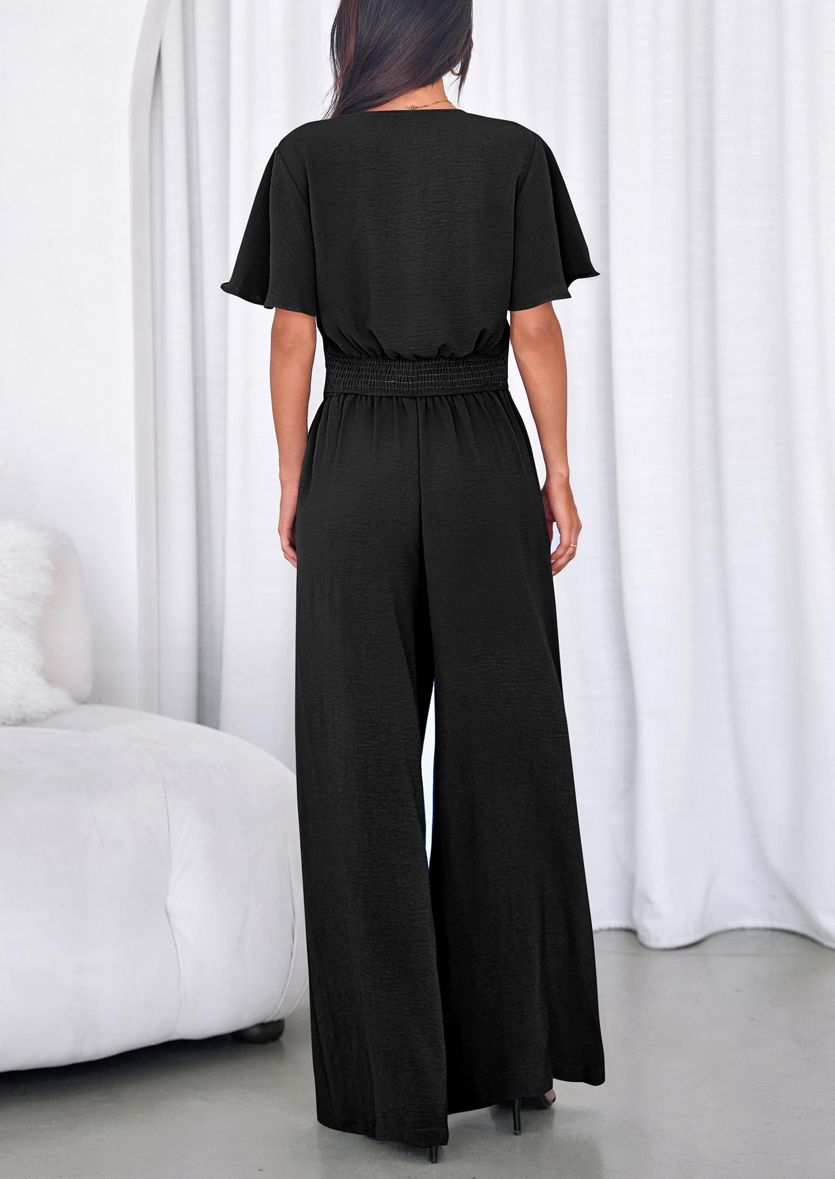 Osonn Women 2 Piece Summer Outfits Short Sleeve Strappy Top Wide Leg Pants Tracksuit Lounge Sets Beach Clothes