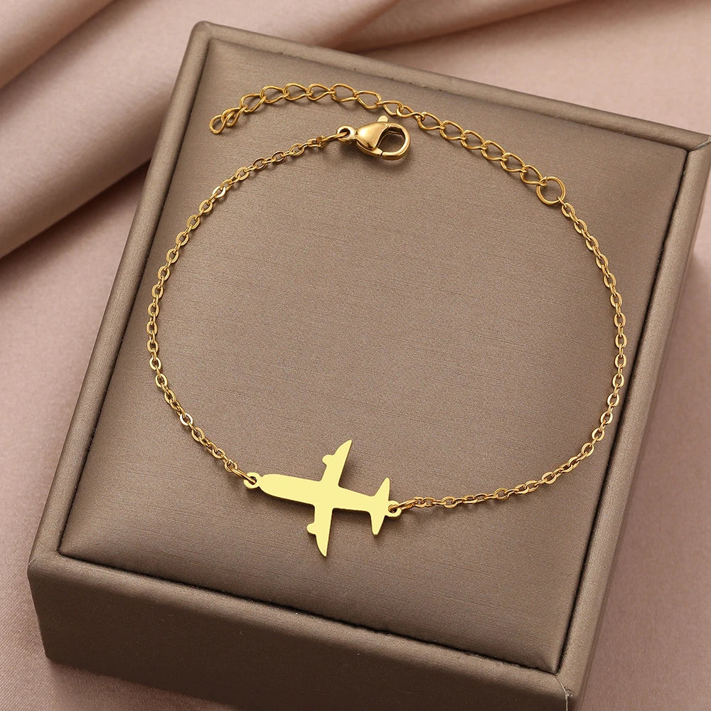 Irregular Gold Airplane Bracelet — image 1