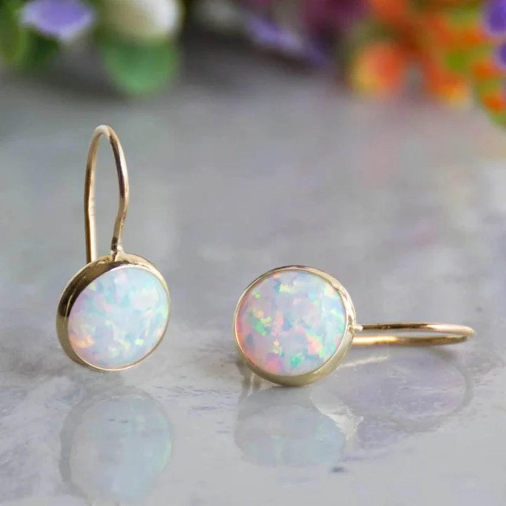Timeless Gold Plated White Opal Earrings — image 2