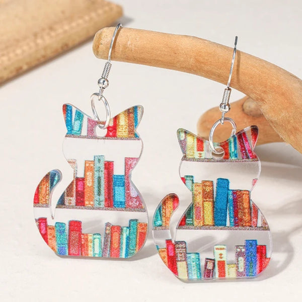 Colorful Cat Drop Earrings — image 1