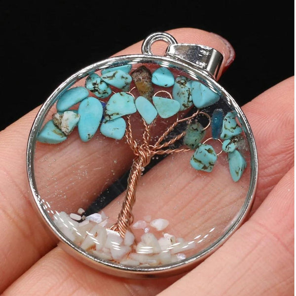 Opal Tree of Life Silver Necklace — image 1