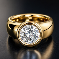 Vintage Forged Gold Zirconia Ring