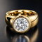 Vintage Forged Gold Zirconia Ring