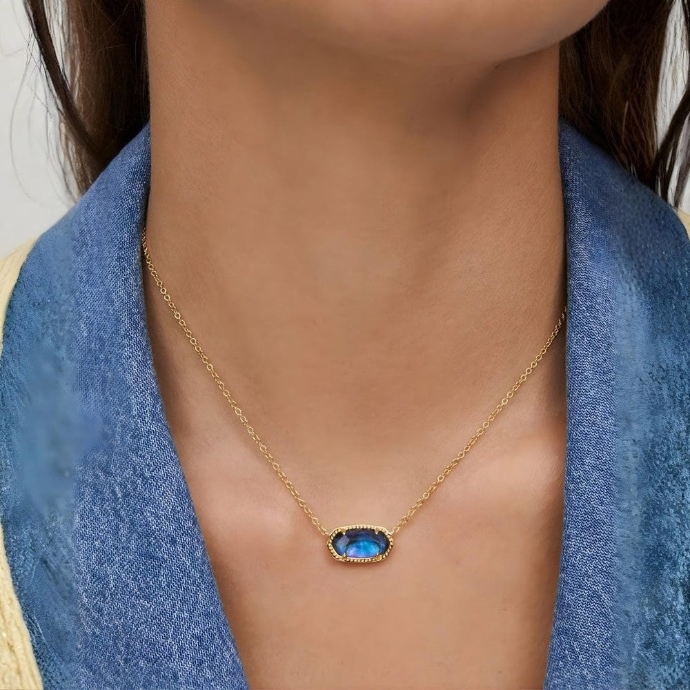 Classic Oval Gold Sapphire Necklace — image 2