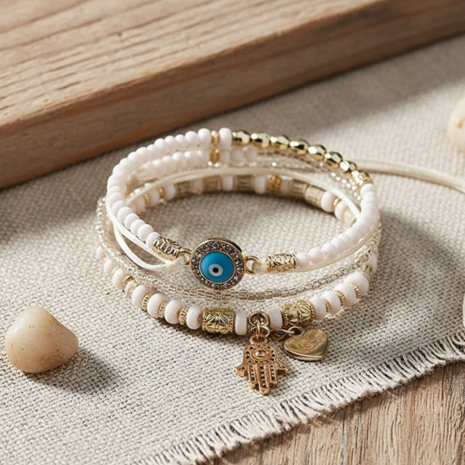 Hamsa Pearls Bracelet Bundle — image 3