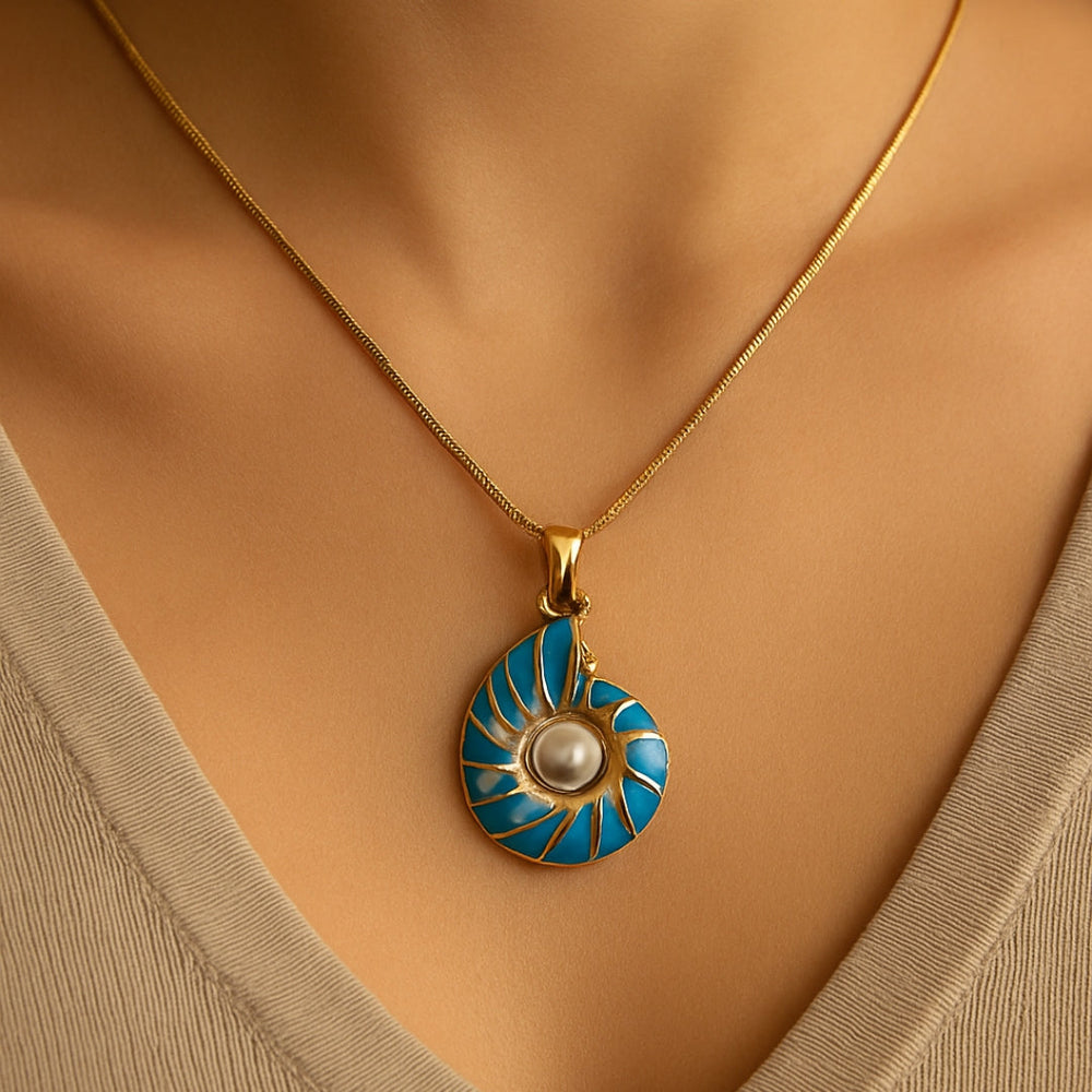 Pearl Blue Shell Necklace — image 2
