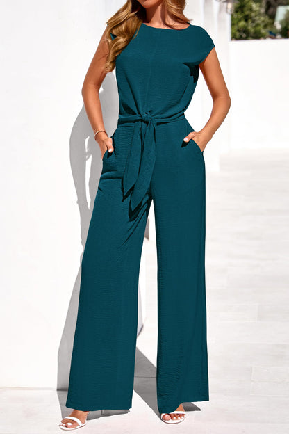 Osonn Women 2 Piece Lounge Sets Casual Summer Outfits Cap Sleeve Strappy Crop Tops Wide Leg Pant Tracksuit