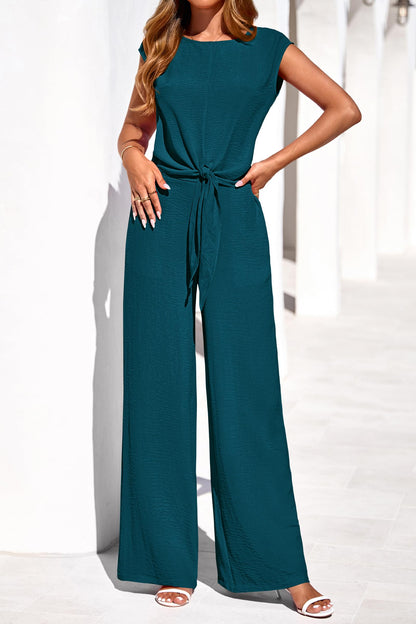Osonn Women 2 Piece Lounge Sets Casual Summer Outfits Cap Sleeve Strappy Crop Tops Wide Leg Pant Tracksuit