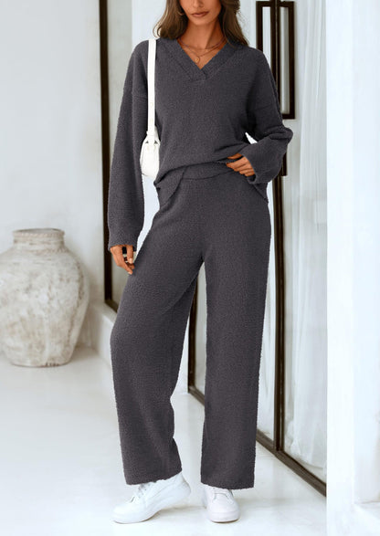 Osonn Lounge Sets for Women Two Piece Sweaters Pajama Set Fall Fashion Loungewear Outfits Matching Winter Clothes