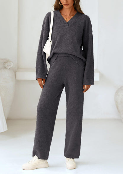 Osonn Lounge Sets for Women Two Piece Sweaters Pajama Set Fall Fashion Loungewear Outfits Matching Winter Clothes