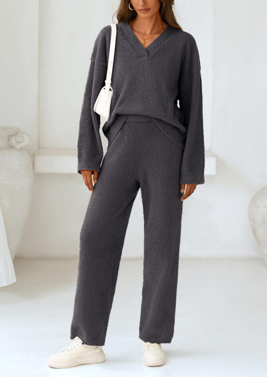 Osonn Lounge Sets for Women Two Piece Sweaters Pajama Set Fall Fashion Loungewear Outfits Matching Winter Clothes