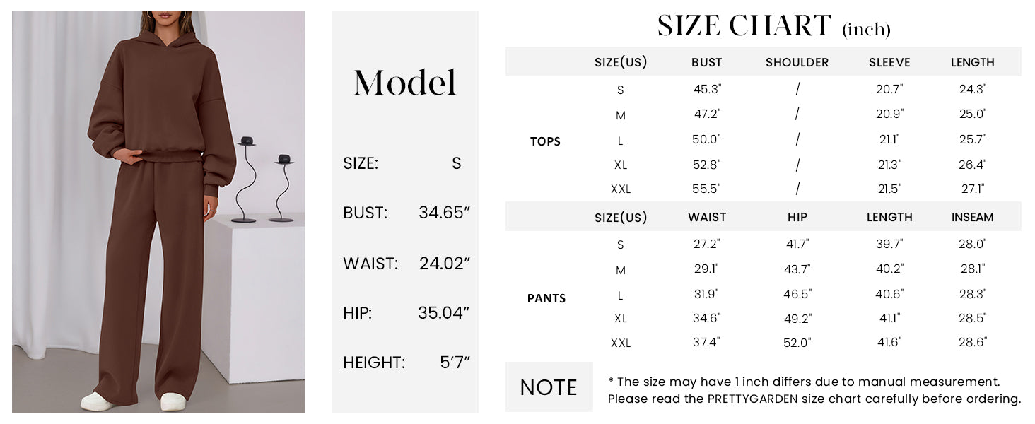 Osonn Womens Sweatsuits 2 Piece Set Casual Winter Long Sleeve Hoodie Loose Wide Leg Sweatpants Fall Tracksuit