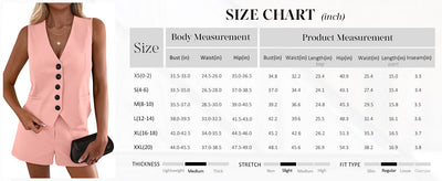 Osonn 2 Piece Sets for Women Spring Fashion Button Vest Tops High Waist Shorts Summer Business Casual Outfits