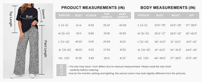 Osonn Women's 2 Piece Lounge Sets Summer Casual Short Sleeve Tops Leopard Flowy Pants Pajamas Vacation Travel Outfits