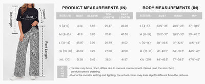 Osonn Women's 2 Piece Lounge Sets Summer Casual Short Sleeve Tops Leopard Flowy Pants Pajamas Vacation Travel Outfits