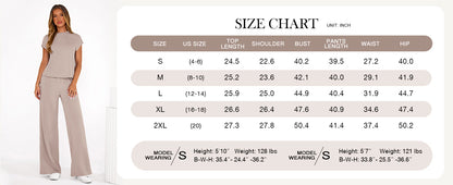 Osonn Womens 2 Piece Outfits Casual Cap Sleeve Lounge Set Summer Tracksuits Matching Sets Beach Fashion Travel Clothes
