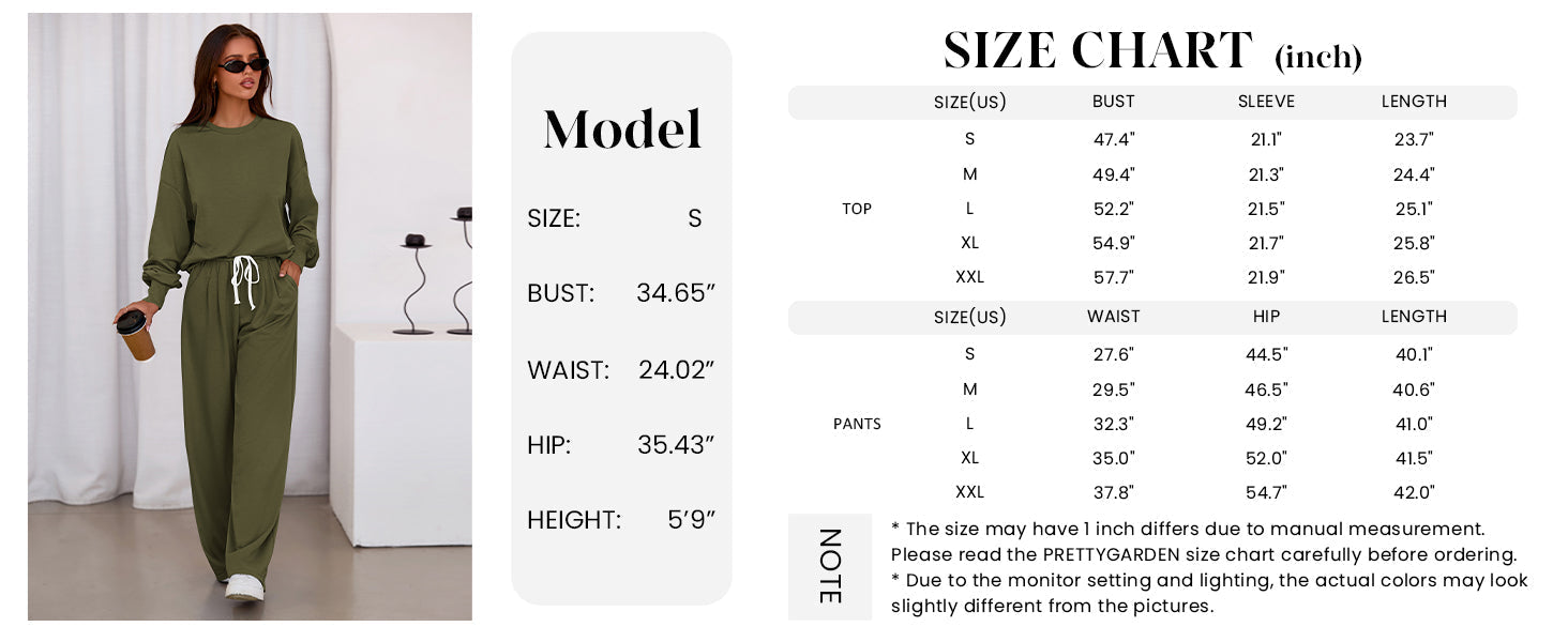 Osonn Womens 2 Piece Sets Long Sleeve Sweatshirt Wide Leg Pants Loose Matching Lounge Set Trendy Fall Outfits