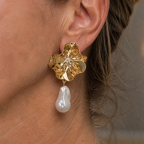 Pearl Enchantment Flower Earrings — image 1