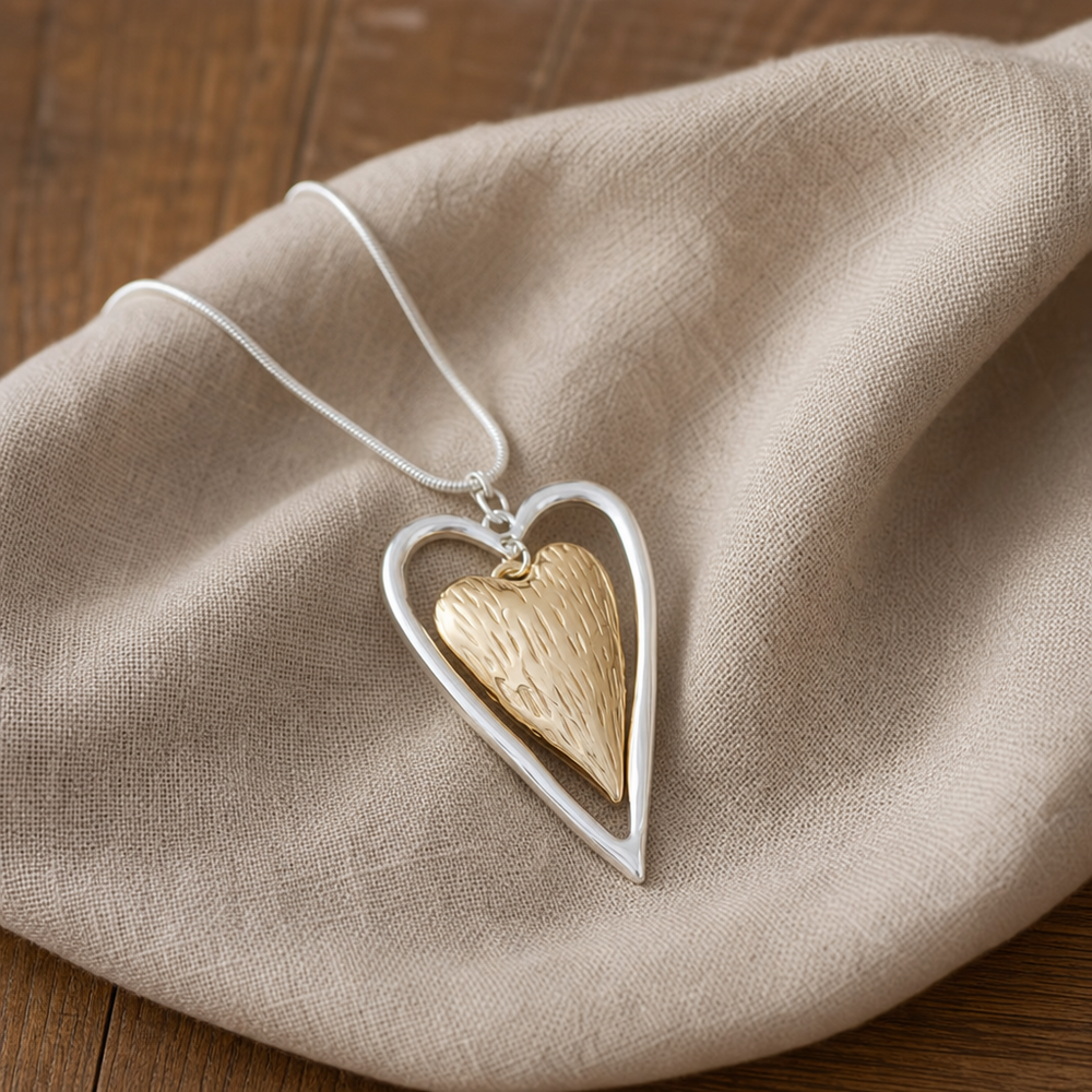 Golden Heart Silver Necklace — image 1