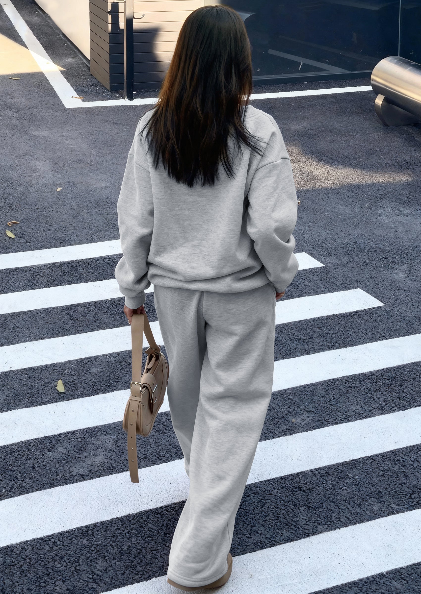 Osonn Casual Winter Two Piece Sets for Women V Neck Sweatshirt Loose Wide Leg Pants Tracksuit Knit Fall Outfits