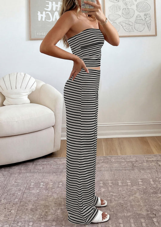 Osonn Summer Sets Women 2 Piece Outfits Matching Striped Loungewear Spring Airport Travel Beach Vacation Clothes