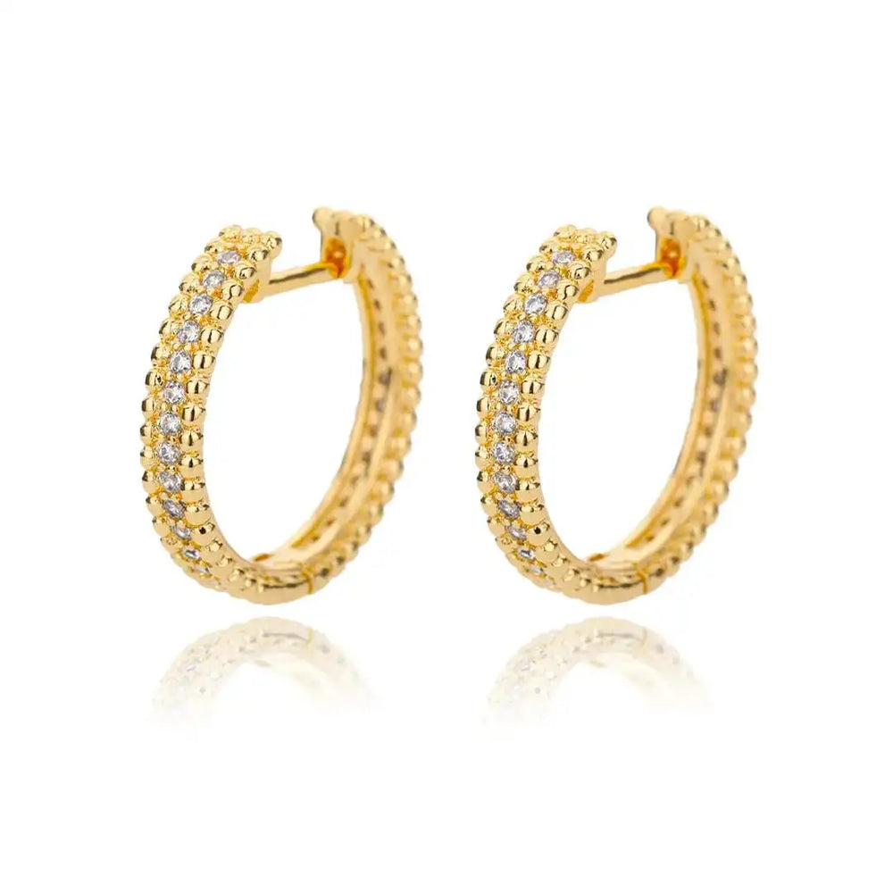 Studded Crystal Hoop Earrings — image 5