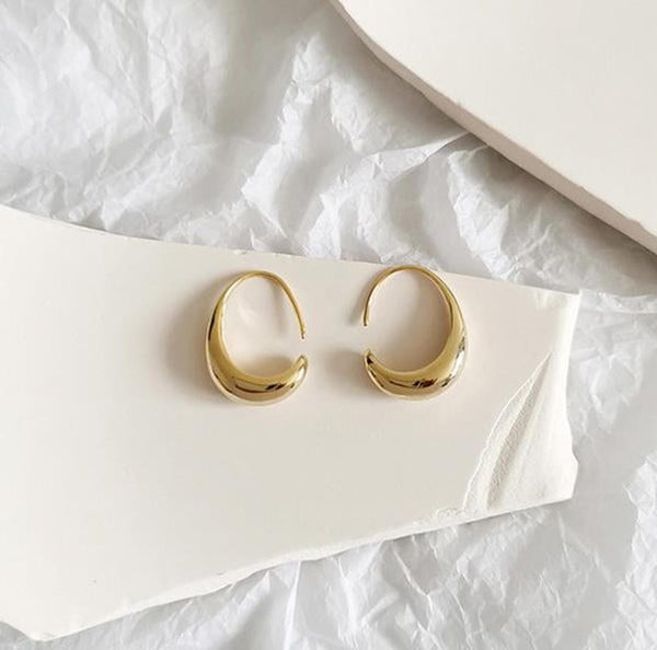 Oval Hoop Gold and Silver Earrings — image 1